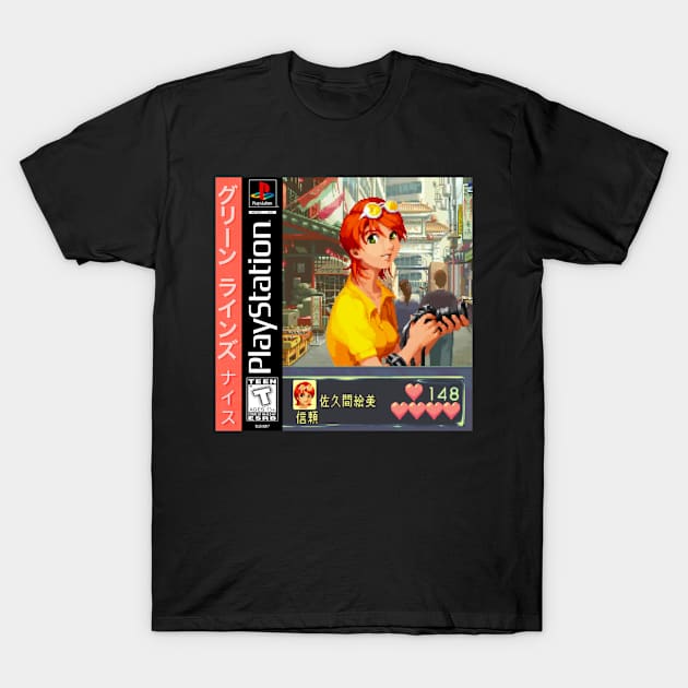 Vaporwave anime aesthetic retro video game pixel art girl T-Shirt by KinseiNoHime